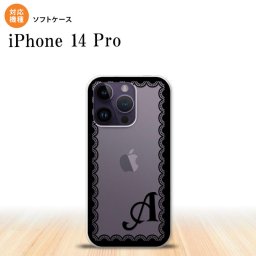 iPhone14 Pro iPhone14 Pro スマホケース 背面ケースソフトケース レース 黒 +アルファベット 2022年 9月発売 nk-i14p-tp362i