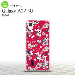 SC-56B Galaxy A22 スマホケース ハードケース 猫 花 赤 +アルファベット メンズ レディース nk-a22-1723i