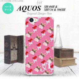 【506SH】【スマホケース/スマホカバー】【アクオス Xx3】506SH スマホケース AQUOS Xx3 ケース アクオス Xx3 イニシャル 花柄・バラ（I） ピンク nk-506sh-262ini【メール便送料無料】