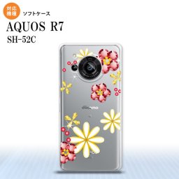 SH-52C AQUOS R7 スマホケース 背面ケースソフトケース 花柄 ミックス E クリア 2022年 7月発売 nk-r7-tp306