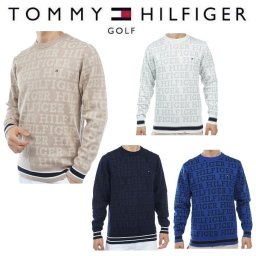 トミーヒルフィガー ゴルフ メンズ トーナルロゴ クルーネックセーター TOMMY HILFIGER GOLF THMA379 2023年秋冬モデル お誕生日祝い お祝い 記念品 お父さん 父の日 彼氏 男性 30代 40代 50代 60代  還暦祝い 敬老の日 人気プレゼント プレゼント