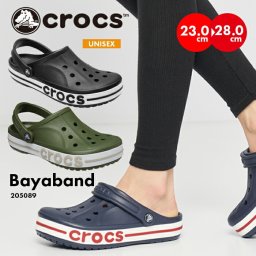 サンダル クロックス レディース メンズ ペア クッション クロースオーバー 人気 コンフォート ビーチ 海 カジュアル 軽量 プール ブラック グリーン ネイビー バヤバンド クロッグ ユニセックス
