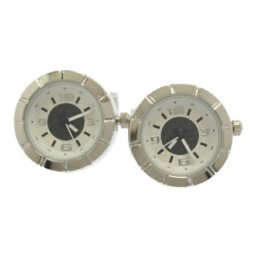 時計 シルバー ホワイト ラウンド カフス カフリンクス カフスボタン スーツアクセサリー専門店 誕生日 プレゼント プチギフト おしゃれ カフスマニア