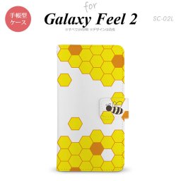 Galaxy Feel 2 手帳型 スマホ ケース カバー ギャラクシー ハニー 黄【ギャラクシー フィール 2,Galaxy,Feel,2,docomo,ドコモ,メール便 送料無料】