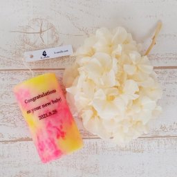 お好きなメッセージが入れられるローズの香りのアロマキャンドル♡