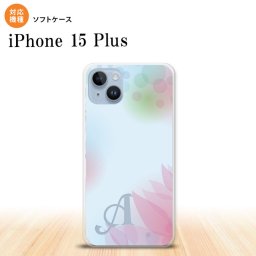 iPhone15 plus iPhone15 plus スマホケース 背面ケースソフトケース ぼかし 花柄 青 +アルファベット 2023年 9月発売 nk-i15pl-tp1594i