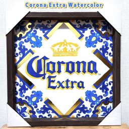 コロナ アートフレーム 木製 CORONA EXTRA ロゴ プレート おしゃれ ビール 壁飾り 大きい 目立つ アートパネル 正規ライセンス品 アメリカン 雑貨 可愛い インテリア かわいい お店 カフェ バー