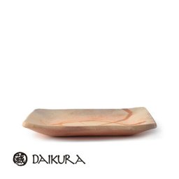 【DAIKURA】緋襷皿 15x15cm（小皿/取り皿/プレート/和食器/焼き物/国産/日本産/職人）[備前のお店DAIKURA]