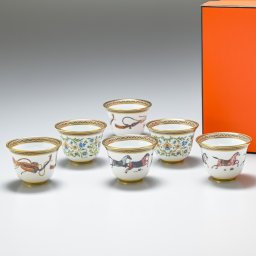エルメス 食器 HERMES シュバルドリアン スモールカップ CHEVAL D ORIENT 東洋の馬 ORIENTAL HORSE 6個セット 24K 62ml 009834P 洋食器 9834P 【スペシャルラッピング1100円(別売り)】 送別会 誕生日 お中元 還暦祝い 結婚祝い 結婚式 高級 父の日 母の日 即日発送 ホワイトデー