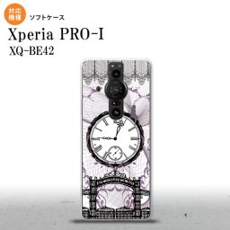 Xperia PRO I Xperia PRO-I スマホケース 背面ケースソフトケース 時計 妖精 黒 背面カバー android nk-xproi-tp1256