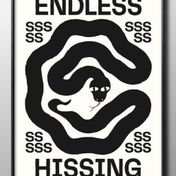 スネーク 蛇 ENDLESS HISSING A3 サイズ ポスター アート おしゃれ 絵画 インテリア 北欧 イラスト マット紙 艶消し アートパネル 額 フレーム デザイン 壁掛け ギフト 新築祝い ディスプレイ 引越し祝い　新生活　空間デザイン