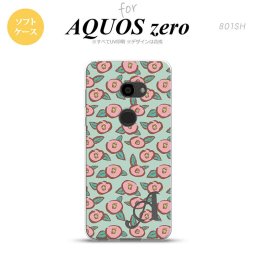 AQUOS zero アクオス ゼロ 801SH スマホケース カバー ソフトケース つばき 緑 イニシャル 対応 nk-801sh-tp1702i[スマホ,スマホケース,スマホカバー,ケース,カバー,ジャケット]