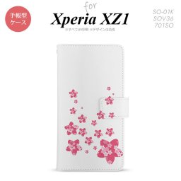 【手帳型 スマホ カバー ケース】【SO01K】【エクスペリア XZ1】手帳型 ケース SO-01K スマホ カバー Xperia XZ1 エクスペリア 花柄・サクラ（B） ピンク(B) nk-004s-so01k-dr186【メール便送料無料】