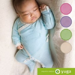 ☆オーガニックコットンのベビー服☆足つきガーゼロンパース　カラフルで可愛い『yuga』は天然染め【出産祝い】に/日本製/yuga 