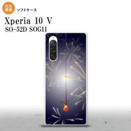 Xperia10V Xperia10V スマホケース 背面ケースソフトケース 花火 線香花火 紺 2023年 7月発売 nk-xp105-tp322