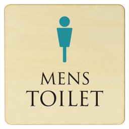 14x14cm トイレ 御手洗 TOILET トイレマーク ナチュラル＆カラー MENS ピクトサイン 木製ドアサイン ドアプレート インテリア 施設 案内