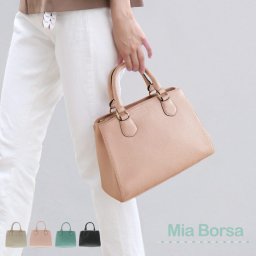 バッグ 本革 フォーマルバッグ レディース ハンドバッグ 2way ショルダー Mia Borsa 牛革 ミニバッグ レザー 肩掛け 小さめ 革 通勤 ショルダーストラップ 入学式 卒業式 黒 ミニ ギフト プレゼント 5F (07000337r)