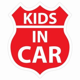 KIDS IN CAR ステッカー レッド ルート66 カーステッカー シール sticker 安全対策 あおり運転 かっこいい おしゃれ かわいい 車ステッカー ステッカー 車 サインステッカー ドライブ 防水 屋外 屋内 カーサイン