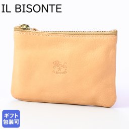 イルビゾンテ IL BISONTE コインケース カウハイドレザー 本革 ファスナー 小銭入れ ナチュラル ヌメ C0898 P 120 【スペシャルラッピング660円(別売り)】誕生日 結婚祝い 結婚式 バレンタイン 高級 ホワイトデー 父の日 母の日