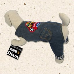 犬服 デニムロンパース BUTTERレーシングチーム ( 超小型犬 小型犬用 )  ジャンプスーツ つなぎ