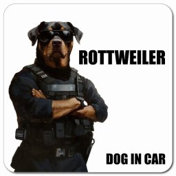 ROTTWEILER ロットワイラー カーサイン 車 マグネット 強力 13x13cm 正方形 セキュリティガード風 ちょい悪 マグネットステッカー 犬 安全対策 煽り運転 屋外 防水 屋内