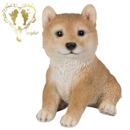 犬の置物【お座り柴犬（小）】本物そっくり  オーナメント  おしゃれ置物 樹脂 WooBia