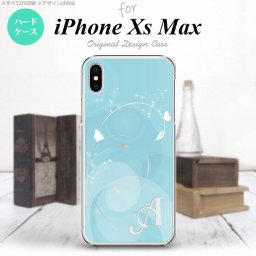 iPhoneXsMax iPhone XS Max スマホケース ハードケース バタフライ 蝶 A 青 +アルファベット メンズ レディース nk-ixm-203i