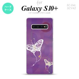SC-04L SCV42 Galaxy S10+ スマホケース ハードケース 蝶 和柄 紫 メンズ レディース nk-s10p-1553