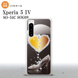 Xperia 5IV Xperia5IV スマホケース 背面ケースソフトケース ハート ガラスの靴 黒 2022年 10月発売 nk-xp54-tp236