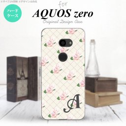 AQUOS zero アクオス ゼロ 801SH スマホケース カバー ハードケース 花柄・バラ（J） ベージュ イニシャル 対応 nk-801sh-264i[スマホ,スマホケース,スマホカバー,ケース,カバー,ジャケット]