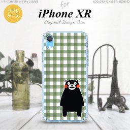 iPhoneXR iPhone XR スマホケース ソフトケース くまモン チェック 緑 メンズ レディース nk-ipxr-tpkm16