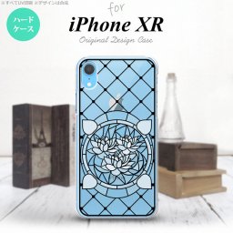 iPhoneXR iPhone XR 背面ケース カバー ステンドグラス風 おしゃれ 蓮 ホワイト ステンドグラス風 かわいい おしゃれ 背面ケース nk-ipxr-sg53