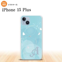 iPhone15 plus iPhone15 plus スマホケース 背面ケースソフトケース バタフライ 蝶 A 青 +アルファベット 2023年 9月発売 nk-i15pl-tp203i