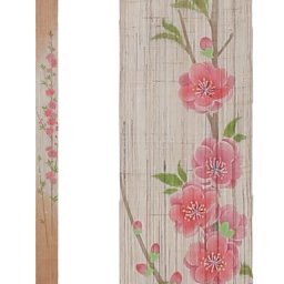 タペストリー 麻100％ 細タペ「桃の花」Ts-677 10×170cm