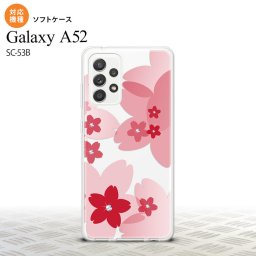 SC-53B Galaxy A52 スマホケース ソフトケース 花柄 サクラ B 赤 メンズ レディース nk-sc53b-tp056