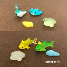 水族館セット 動物 フィギュア テラリウム フィギュア ミニフィギュア コケリウム ジオラマ 箱庭 かわいい おしゃれ ワークショップパーツ 苔盆栽 苔玉 観葉植物
