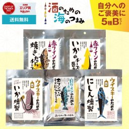 おつまみセット 酒のための海のつまみ 5種類Bセット メール便  酒のつまみ 常温 プレゼント 詰め合わせ 魚 お酒 つまみ 母の日 ギフト 【パケ】 北海道 お取り寄せ 人気