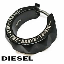 DIESEL ディーゼル メンズ 片耳用 フープ ピアス DX1273001 ブラック ステンレス 海外正規品 無料ラッピング可