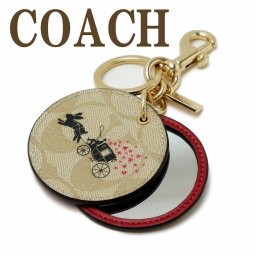 コーチ COACH キーホルダー レディース キーリング 手鏡 鏡 ミラー バッグチャーム 馬車 ホースキャリッジ CF002IMOT4 【ネコポス】 ブランド 人気