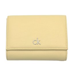 カルバンクライン　CK　Calvin Klein　三つ折り財布　LV04F1035G RM0　クリームカラー PARSNIP　フェイクレザー　CK RE-ROCK MEDIUM TRIFOLD　Europeライン