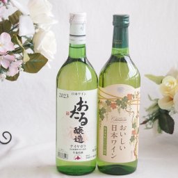 おたる生葡萄100%ナイアガラワインと国産ワイン2本セット(おたる醸造ナイアガラ白ワイン720ml国産葡萄100％使用 おいしい日本ワイン 白ワイン やや辛口(山梨県)720ml