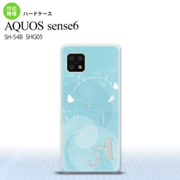 SH-54B SHG05 AQUOS sense6 スマホケース ハードケース バタフライ 蝶 A 青 +アルファベット メンズ レディース nk-sens6-203i
