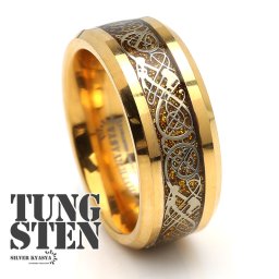 超硬 タングステン リング 指輪 メンズ 金 ゴールドライン 輝き キラキラ 高級感 リング 18金 18k gp プレゼント silver kyasya限定 男性