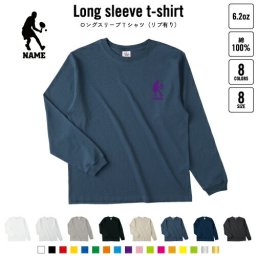 男子テニスプレーヤー  名入れロングスリーブTシャツ リブ有り 長袖 ロンT レディース メンズ おしゃれ    テニス