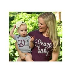 半額セール4200円→2100円【ママ】半袖Tシャツ「Peace Baby!」(親子ペアTシャツ)