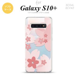 SC-04L SCV42 Galaxy S10+ スマホケース ソフトケース 花柄 サクラ B ピンク メンズ レディース nk-s10p-tp058