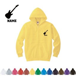 「エレキギター」名入れジップアップパーカー フードパーカー  名入れ 卒業記念品 卒団記念品メンズ レディース ZIP フード付き 大きいサイズ 小さいサイズあったかい カジュアル シンプル 【cf_mlz】アイテム 楽器