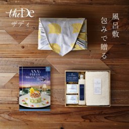 お返し・内祝いに！風呂敷で贈る｜カタログギフト ANA's フレッシュセレクション 彩コース ＋ KUSU HANDMADE くすのきアロマバスギフトセットC<br><br>敬老の日 お歳暮 お年賀 結婚式引き出物 結婚お祝い 結婚内祝い（お返し） 出産お祝い 出産内祝い（お返し） 快気祝い 母 