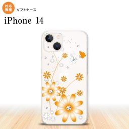 iPhone14 iPhone14 スマホケース 背面ケースソフトケース 花柄 ガーベラ オレンジ 2022年 9月発売 nk-i14-tp801