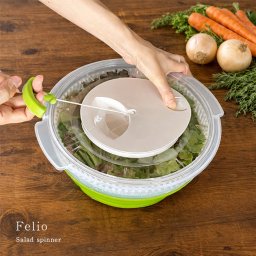 Felio フェリオ たためるサラダスピナー[サラダスピナー 折りたたみ コンパクト サラダ スピナー 水切り器 水切りボウル ざる ザル ボウル 鍋 野菜 水切り 麺 野菜水切り器 野菜水切り]